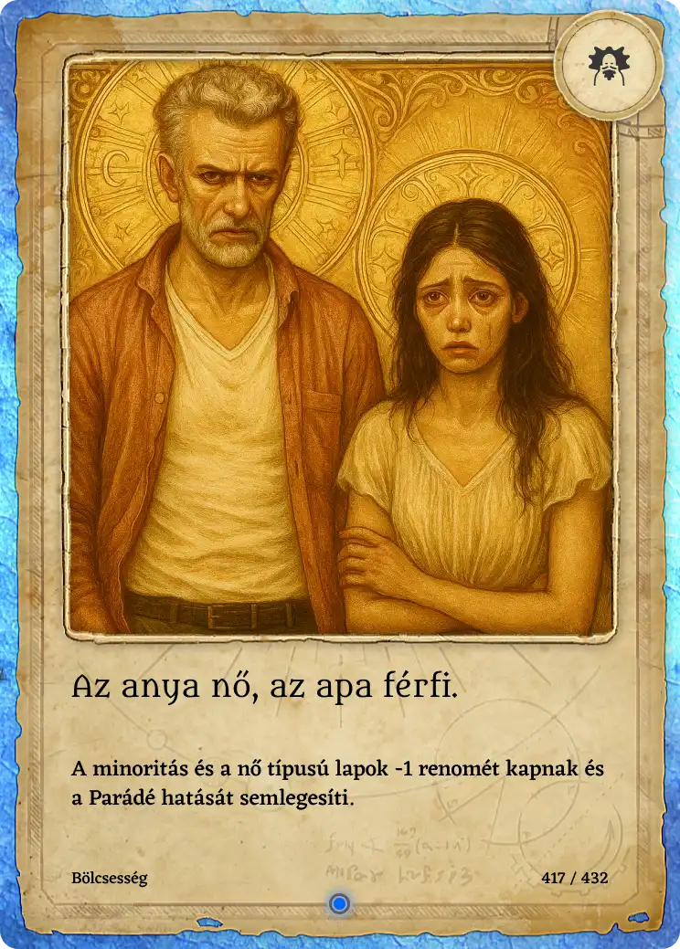 Az Anya Nő Az Apa Férfi lap kártya képe