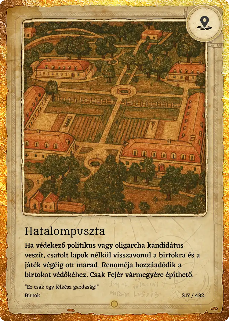 Hatalompuszta lap kártya képe