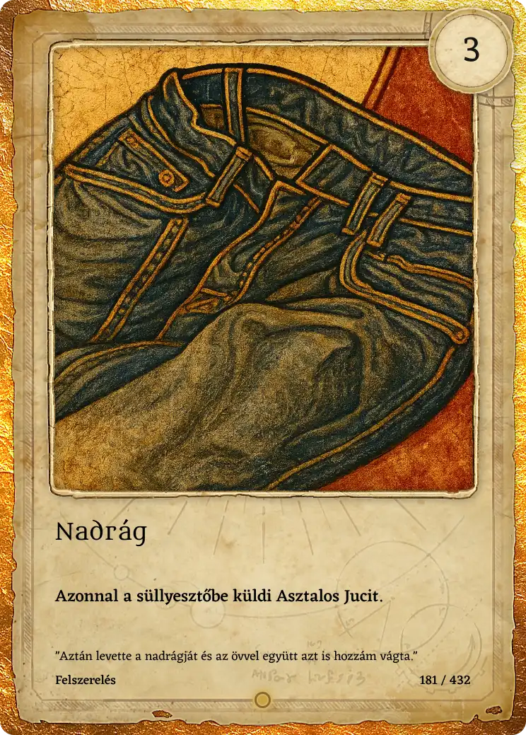 Nadrág lap kártya képe