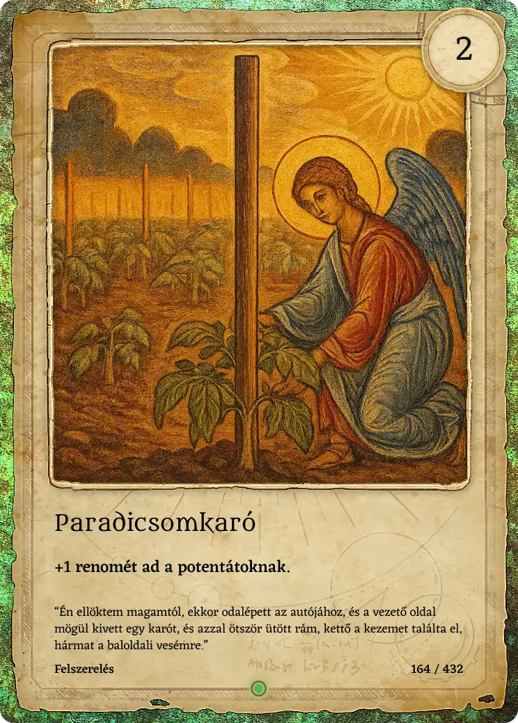 Paradicsomkaró lap kártya képe